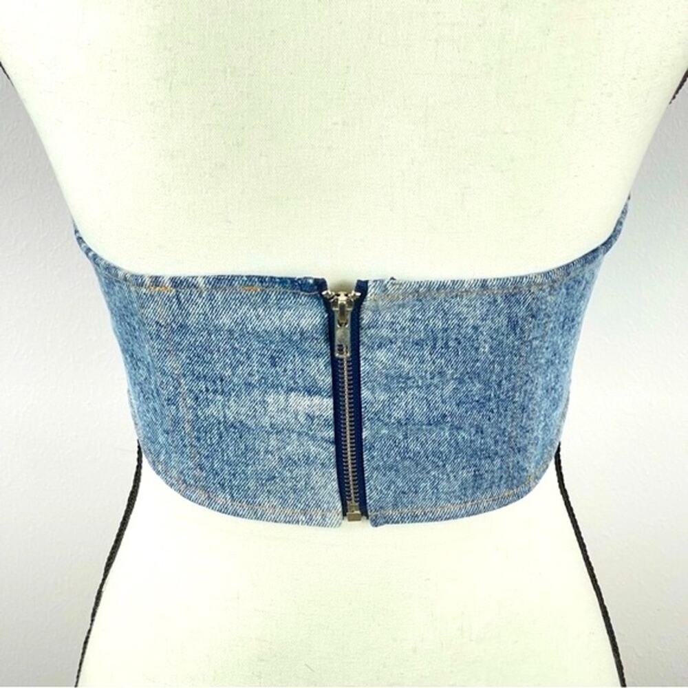 BY.DLYN Jamison Corset Light Blue Denim Back Zip - XS - Picture 7 of 13